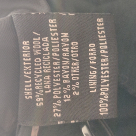 Attention Black Belted Overcoat Size XL - Picture 8 of 9